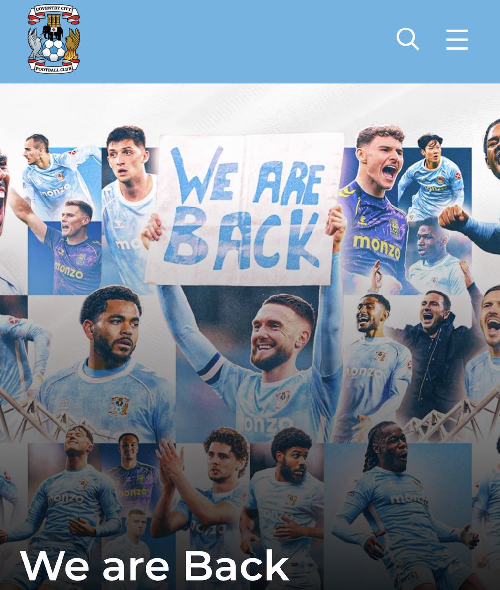 Congratulations everyone!!!  Three beautiful words in football for Coventry, We are back!!! 

( photo from CCFC website)