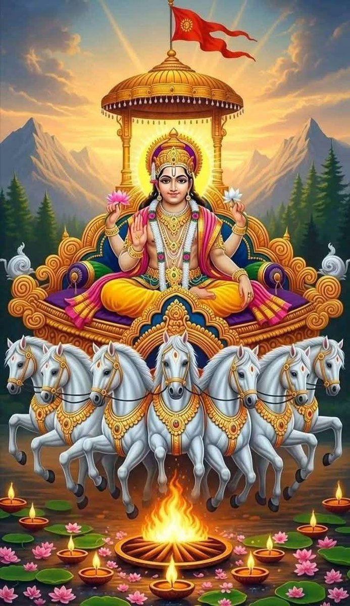 Chandra23050689's tweet image. 1. ॐ मित्राय नमः
2. ॐ रवये नमः
3. ॐ सूर्याय नमः
4. ॐ भानवे नमः
5. ॐ खगाय नमः
6. ॐ पूष्णे नमः
7. ॐ हिरण्यगर्भाय नम:
8. ॐ मरीचये नमः
9. ॐ आदित्याय नमः
10. ॐ सवित्रे नमः
11. ॐ अर्काय नमः
12. ॐ भास्कराय नमः
☀️ॐ सूर्याय नमः ☀️☀️जय सूर्य देव ☀️
#modi #Irán