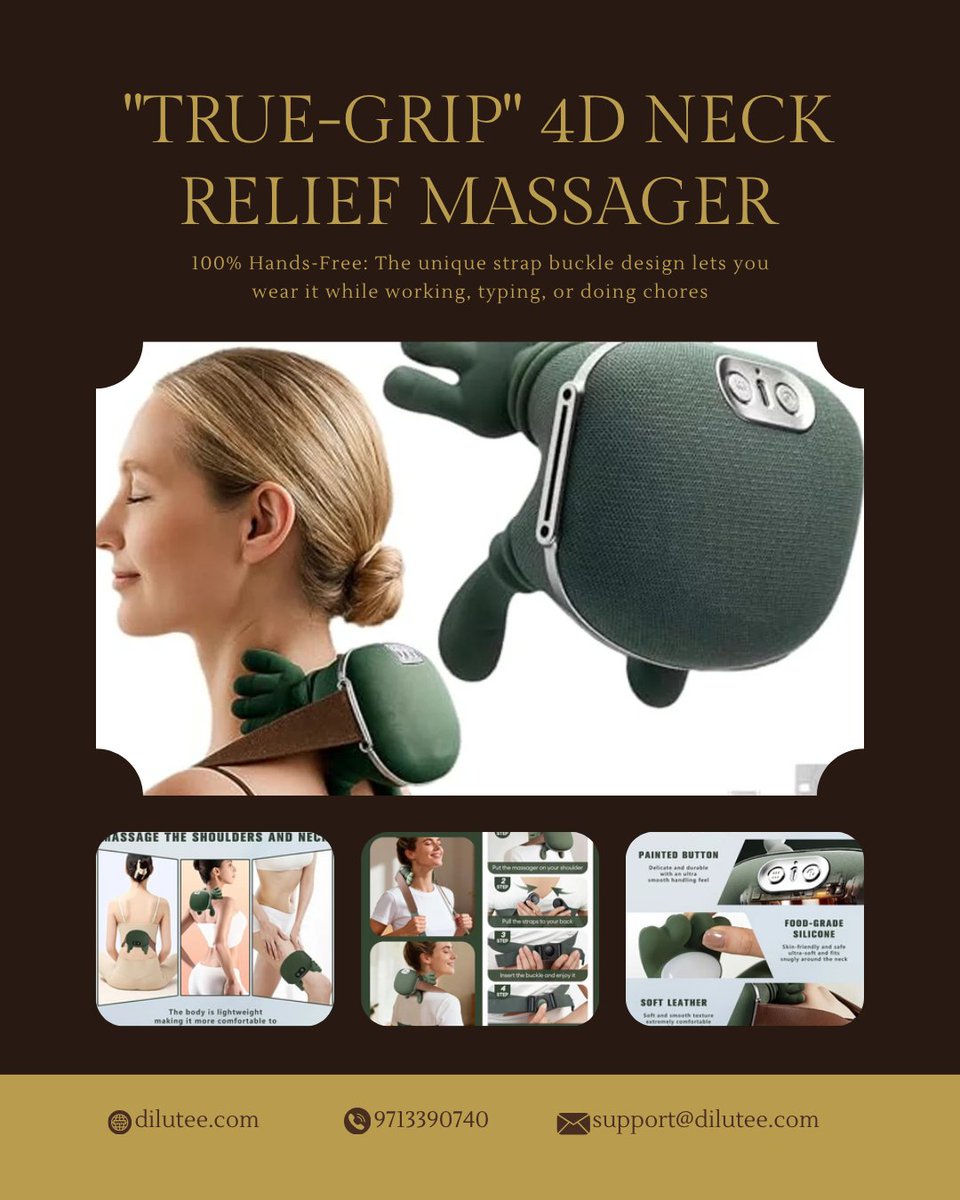 DiluteeC's tweet image. Your neck shouldn’t hurt just because you worked today 😩
Turn long work hours into pain-free comfort at home. This massager melts away stiffness so you can finish your day relaxed, not exhausted. 
Buy Now
dilutee.com/products/the-t…

#workfromhome #neckpainrelief #deskcomfort