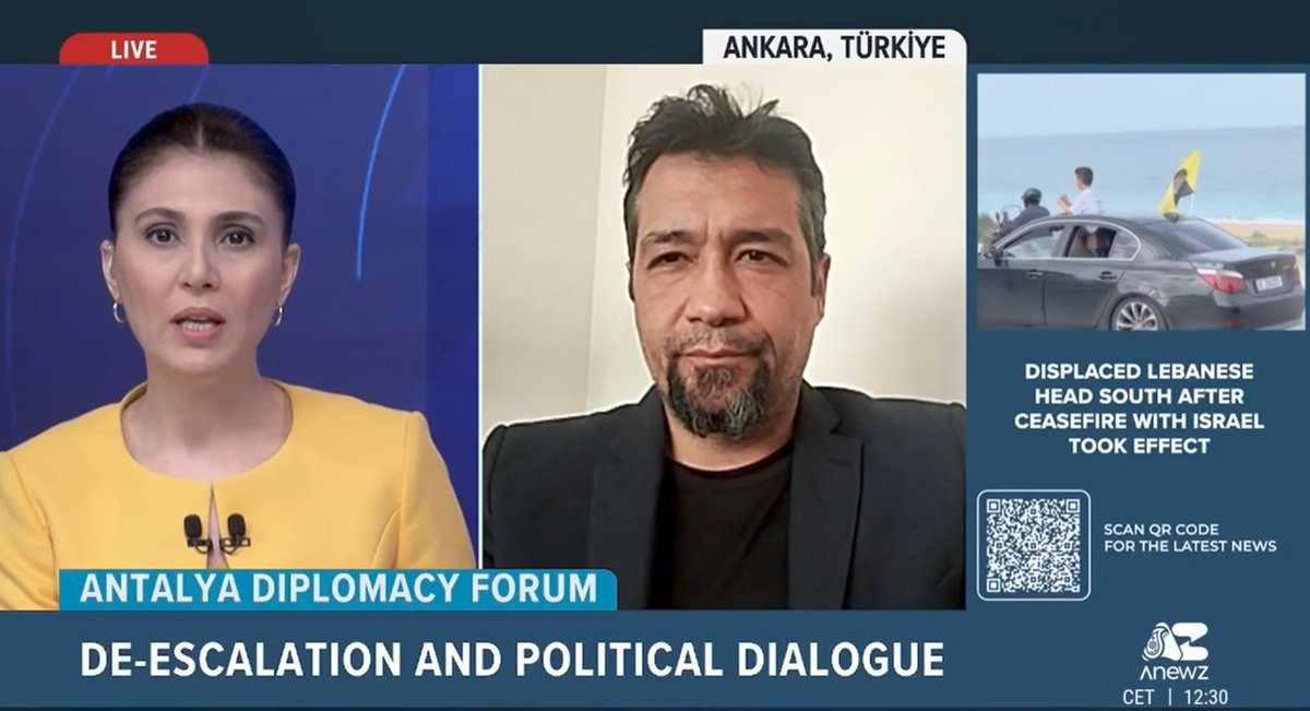Melih_Demirtas's tweet image. In light of global and regional crises, we discussed in AnewZ, the @AntalyaDF as a “new-generation diplomacy initiative”; the lessons that actors like #Israel—who feed on #destruction and #tension—should draw from it; and the hopes-for continuation of the ceasefire in #Lebanon +