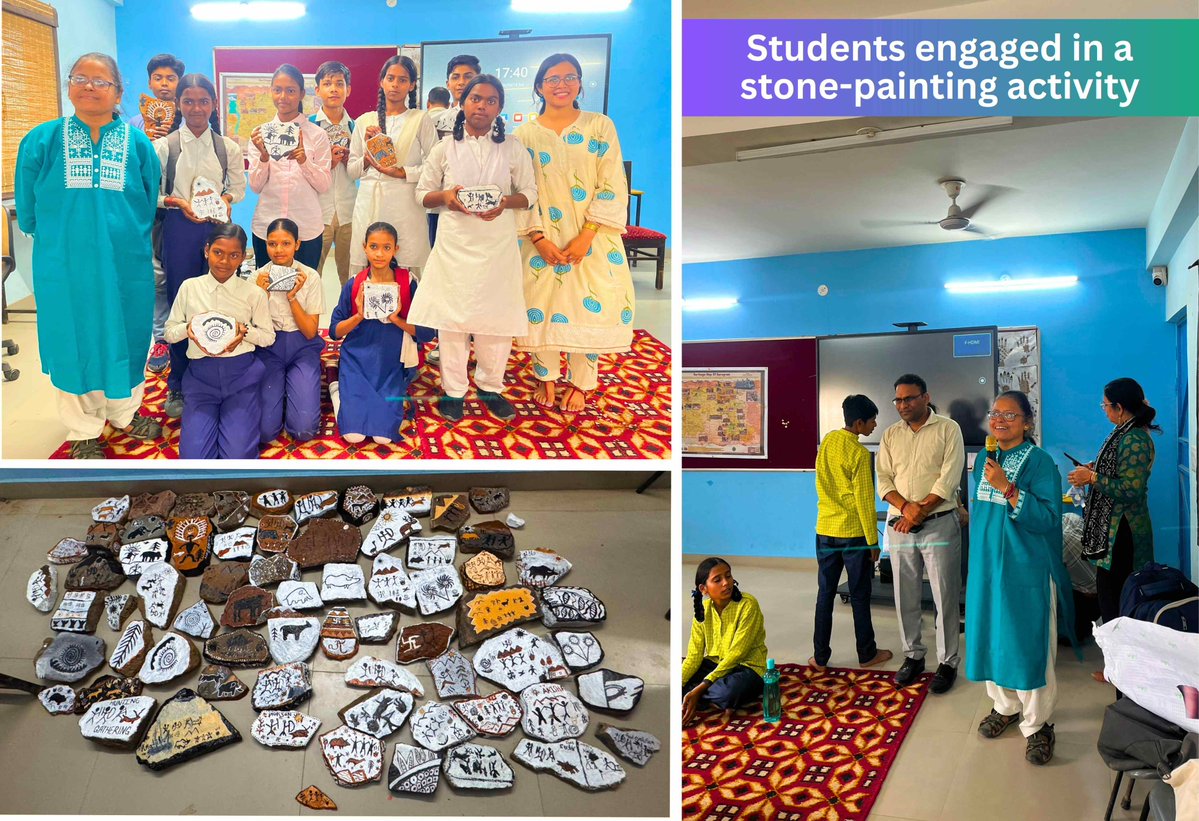 Raahgiri_Fdn's tweet image. "It was really nice, we learned and had fun at the same time," said one of the students.

Over 100 students from @LiteracyIndia #School came together to explore heritage through creativity. 🎨 Led by Dr Banani Bhattacharya, the workshop under “Tracing Heritage through Colours”