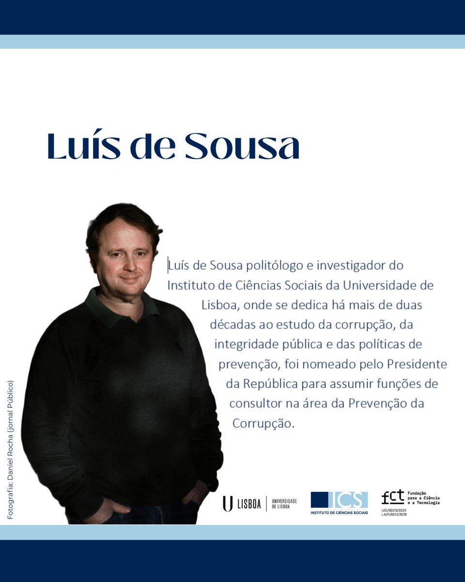 icsunivlisboa's tweet photo. Celebração dupla no @ICSULisboa 🎉 Luís de Sousa nomeado consultor do PR para a Prevenção da Corrupção em Belém. Décadas de investigação sobre integridade e transparência ao serviço do país. Orgulho! 🏅 #Integridade #Transparência #ICSULisboa https://t.co/3Mxg1hNqn7