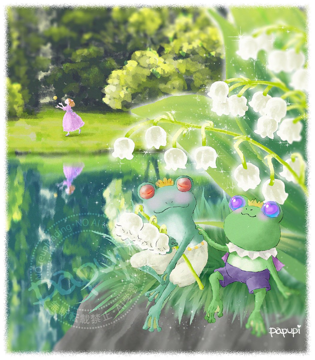 ぬいぐるみから生まれたオリキャラお友達シリーズ☺️💕
第4弾「カエル王子と王子友達の恋バナ」

いつも、♡、リポスト、コメントを
本当にありがとうございます🥰✨

#かえる #すずらん 
#春の創作クラスタフォロー祭り 
#イラスト #illustration
#みんなで楽しむTwitter展覧会