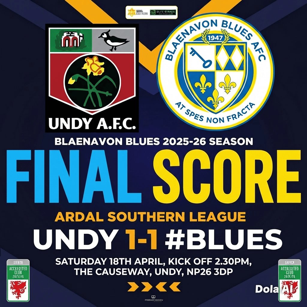 blaenavonblues's tweet image. Final Score 
Undy 1-1 #Blues

facebook.com/10005715623244…
