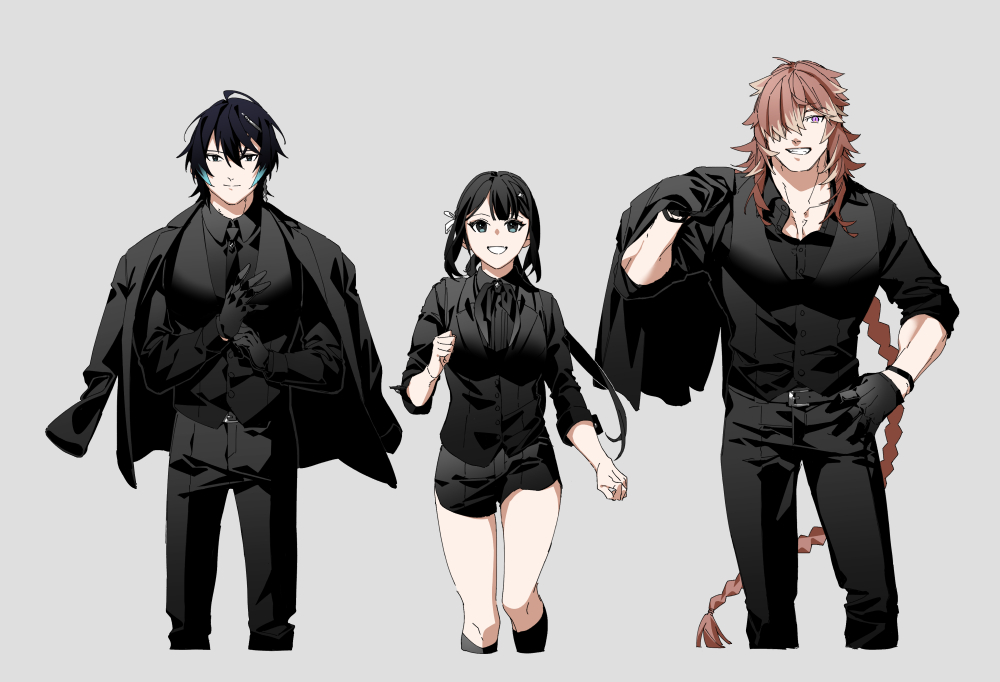 A_Ayahi's tweet photo. ユヒル＋主従
ただ真っ黒フォーマルなベスト姿が描きたかっただけ https://t.co/vHWD2UXtMy