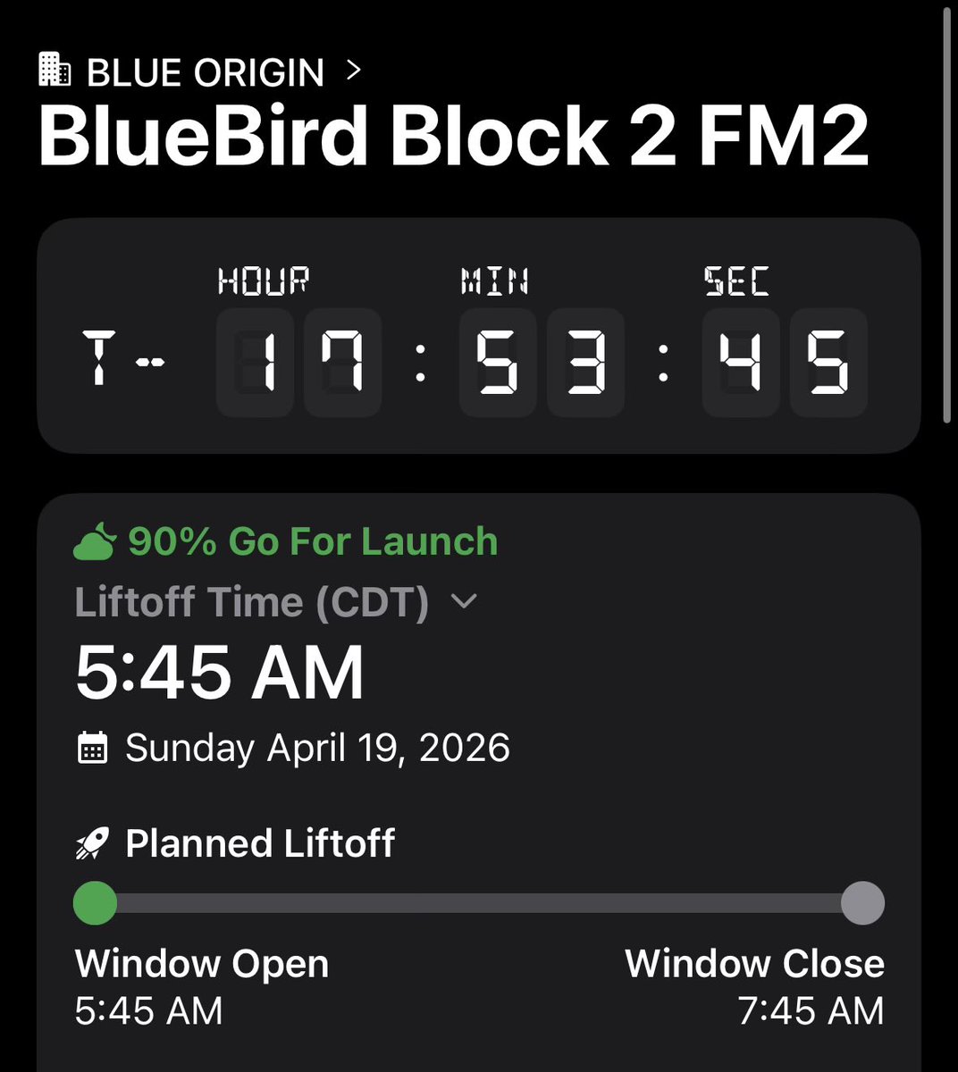 It sucks being a Spaceflight fan because some company can just launch a rocket at 5:45 am when your shift starts at 7 am