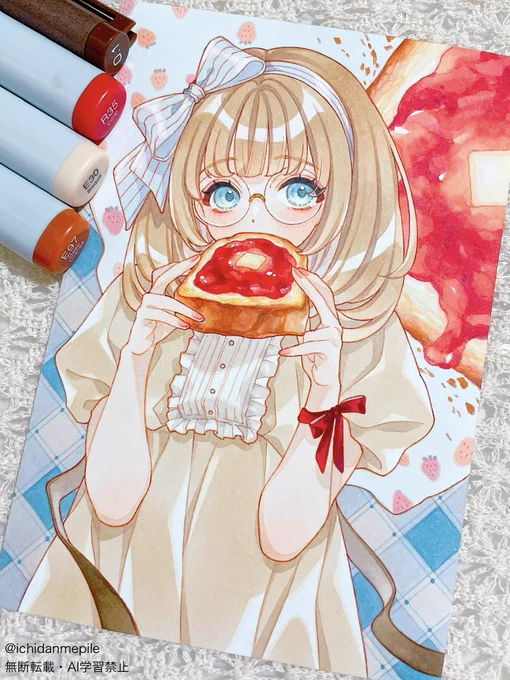 ときめきの苺マーガリントースト #コピック