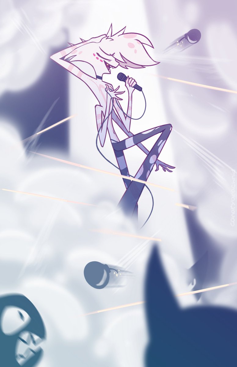 canaryarachnid's tweet photo. Off with your head 🪩

#HazbinHotel #angeldust https://t.co/M1aCHitIus