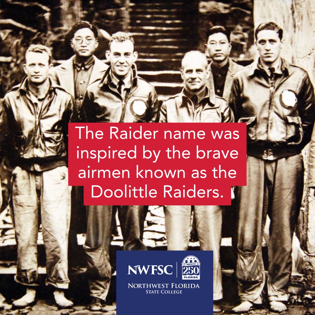 nwfstatecollege's tweet image. Today we honor the 84th anniversary of the historic #DoolittleRaid and the #heroes whose #courage changed history.

#NWFSC proudly carries a name rooted in that legacy. The Raider spirit still inspires our students through courage, innovation, and determination. 

#America250