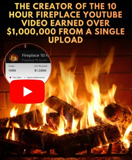 Rainmaker1973's tweet photo. One creator made over $1 million with almost zero ongoing effort.

This creator uploaded a 10-hour video of a crackling fireplace — literally just burning logs — and turned it into a massive passive income machine.

In a world where most creators pour thousands of dollars into fancy equipment, scripting, and editing, this ultra-minimalist video has generated more than $1.2 million in ad revenue.

The genius lies in its pure utility. People play it for hours as background ambiance during the holidays, while studying, working, or relaxing. That massive watch time is pure gold for YouTube’s algorithm.

Unlike typical viral videos that fade away in days, this one keeps earning year after year. Every winter it surges again, delivering reliable, hands-off income season after season.

A million-dollar fire that literally burns while the creator sleeps.