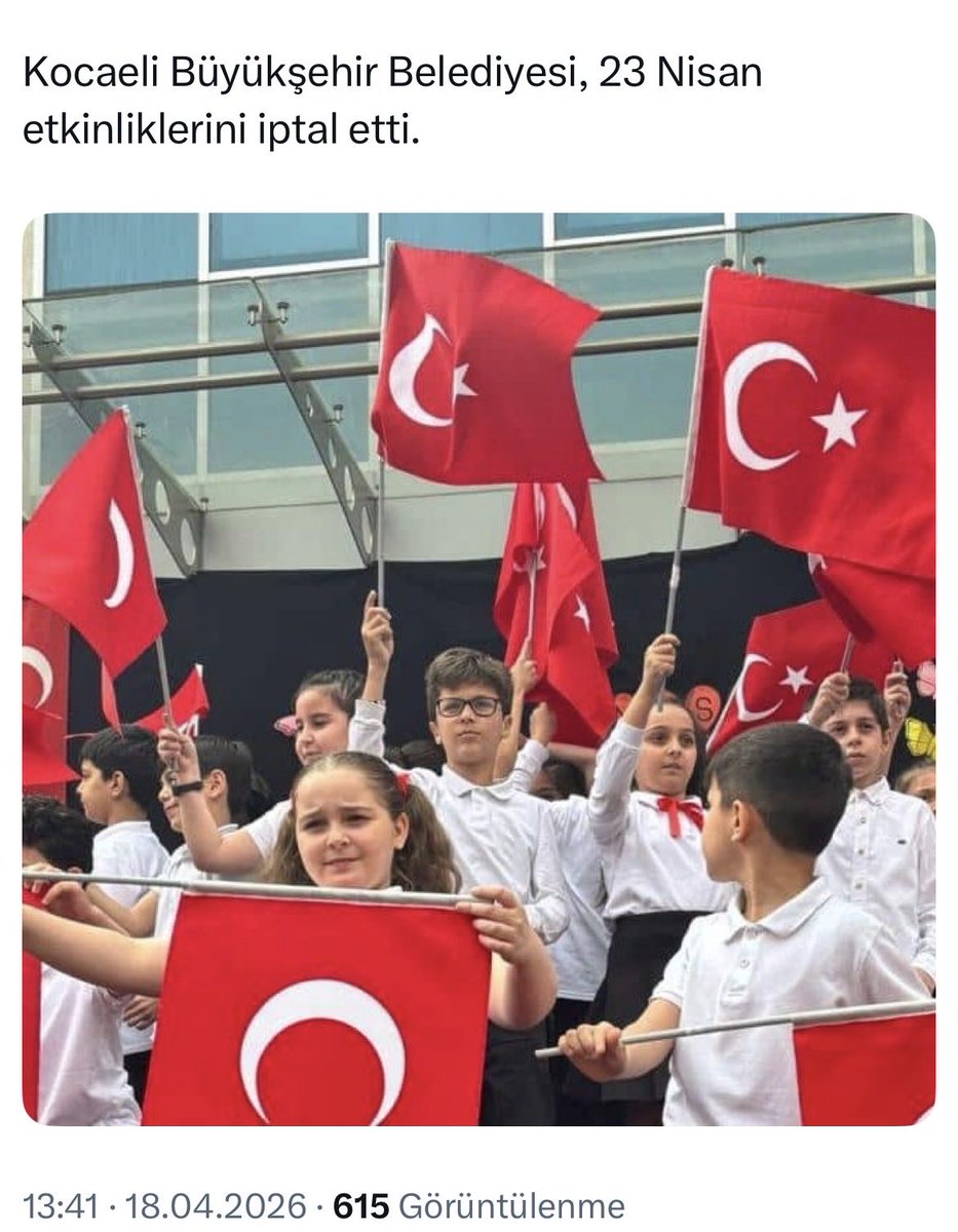 Al birini vur ötekine! AKP’li Kocaeli Belediyesi ve CHP’li Artvin Belediyesi 23 Nisan etkinliklerini iptal ediyor. Sonra karşınıza milli irade, Atatürk, cumhuriyet falan filan diye çıkıp ahkam kesecekler.