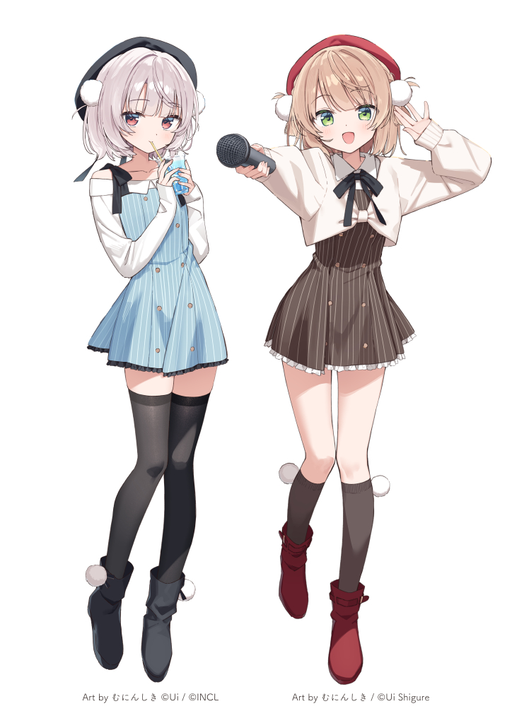 muninshiki's tweet image. 🎤しぐれうい先生×カラオケ館🎤
コラボキャンペーンにてイラストを担当させていただきました！
しぐれうい先生と雨衣ちゃんを描いています☔️
よろしくお願いします！
#カラオケ館 #pr