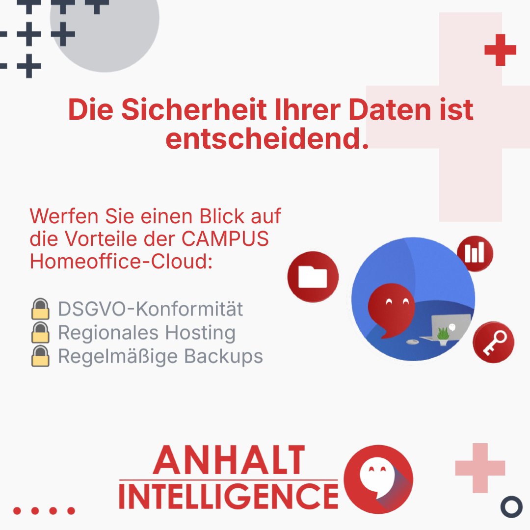 anhaltintel's tweet image. Die Vorteile der CAMPUS Homeoffice-Cloud:

🔒 DSGVO-Konformität: Ihre Daten bleiben geschützt
🔒 Regionales Hosting: Speicherung auf sicheren Servern in Deutschland
🔒 Regelmäßige Backups: Schutz vor Datenverlust

👉 anhaltintelligence.com/about/data-pri…

#Datenschutz #Cloud #Sicherheit