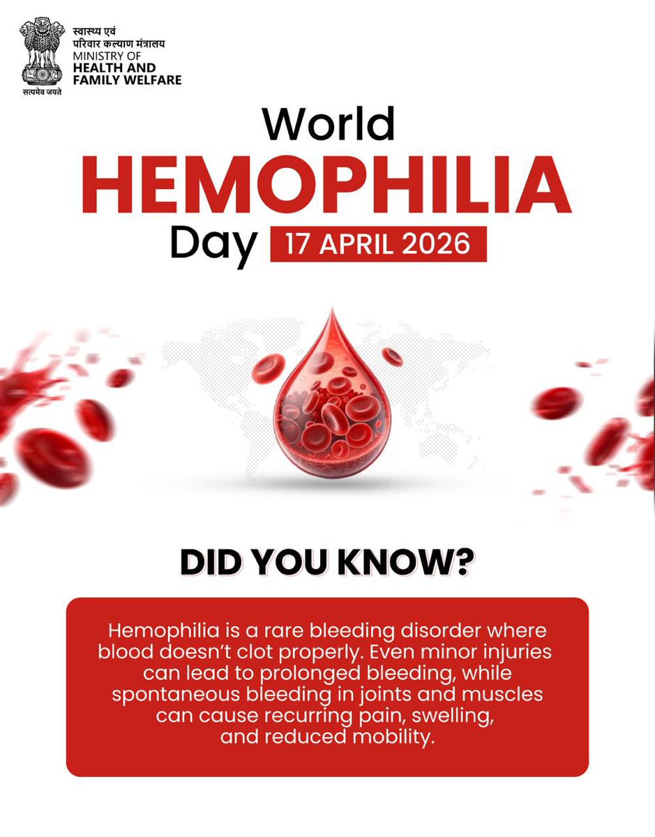 On #WorldHemophiliaDay, let us reaffirm our commitment to raising awareness about bleeding disorders, ensuring early diagnosis, and promoting access to safe and equitable treatment for all.<a href="/KanzaPhc/">PHC_KANZA</a> <a href="/Tho_Vanthali/">THO_VANTHALI</a>