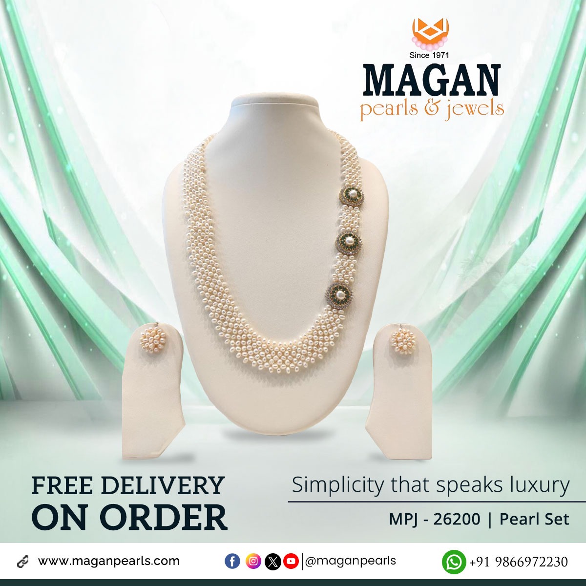 maganpearls's tweet image. When elegance meets tradition 🤍
This stunning pearl set is crafted to make you shine effortlessly.

✨ A statement of grace
✨ A touch of timeless beauty

Order now &amp;amp; enjoy FREE delivery
📍 Visit us: maganpearls.com 📞 Inquiry: +91 9866972230

#Pearls #MaganPearls