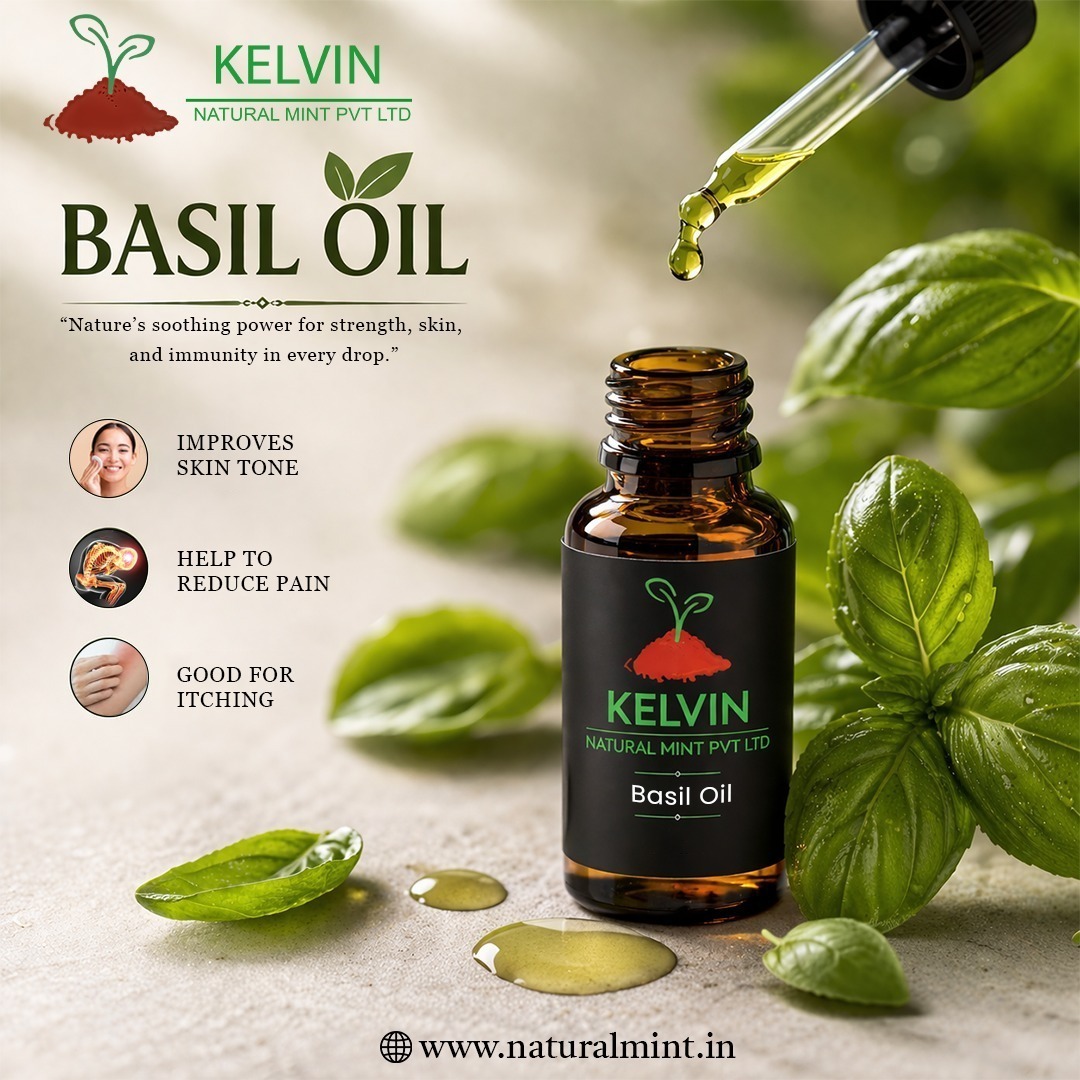 KelvinNatural's tweet image. 🌿 Experience the Natural Goodness of Basil Oil 🌿
Discover the soothing power of Basil Oil from Kelvin Natural Mint Pvt. Ltd. — carefully crafted to support your skin and wellness naturally. 

🌐 Visit: naturalmint.in

#BasilOil #NaturalWellness #HerbalCare