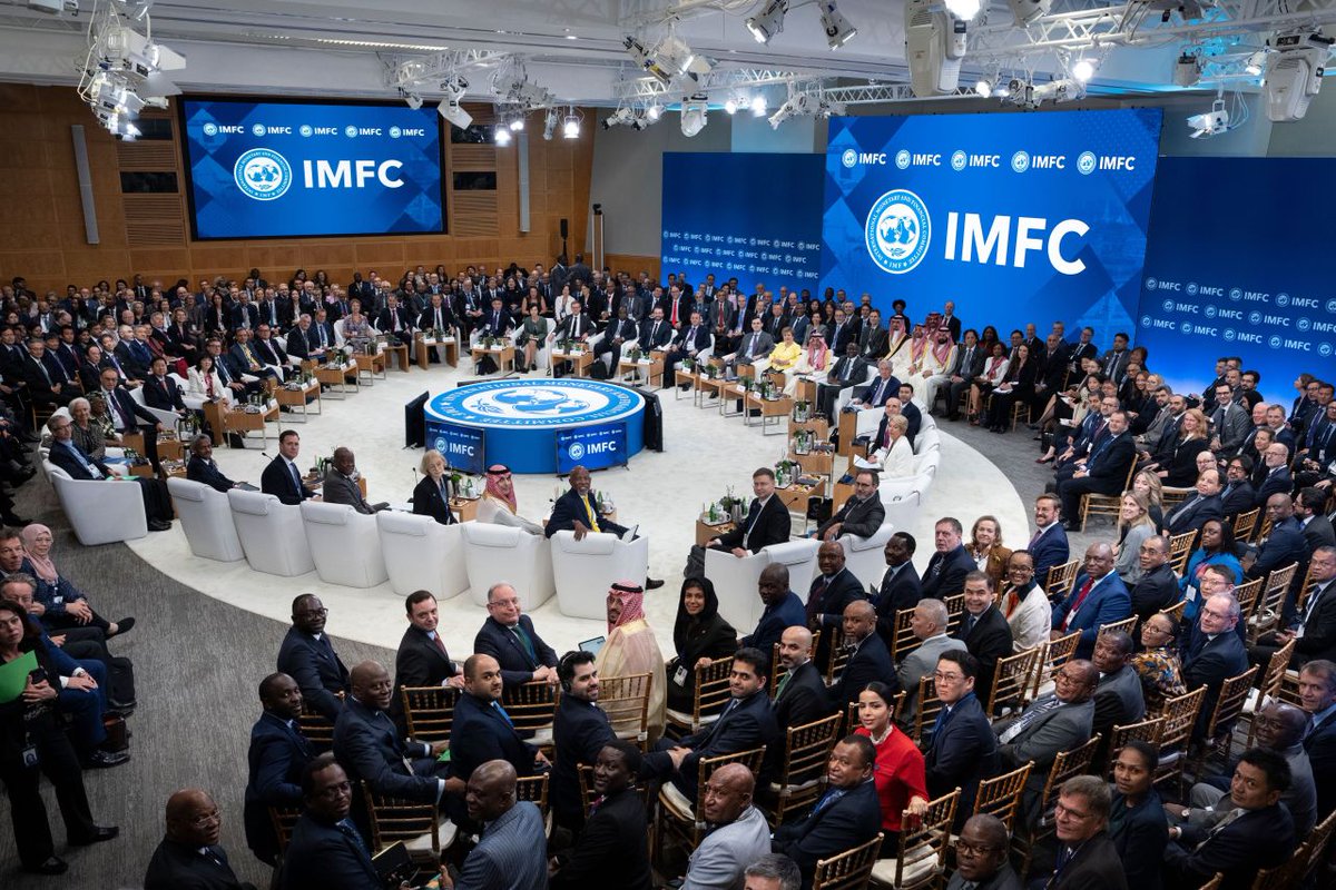 GovernorCBK's tweet photo. 1/3 I participated in the plenary meeting of the International Monetary and Financial Committee (IMFC), during the 2026 Spring #IMFMeetings #WBGMeetings, representing the Republic of Kosova alongside governors from 191 member countries https://t.co/zpkruntNB3