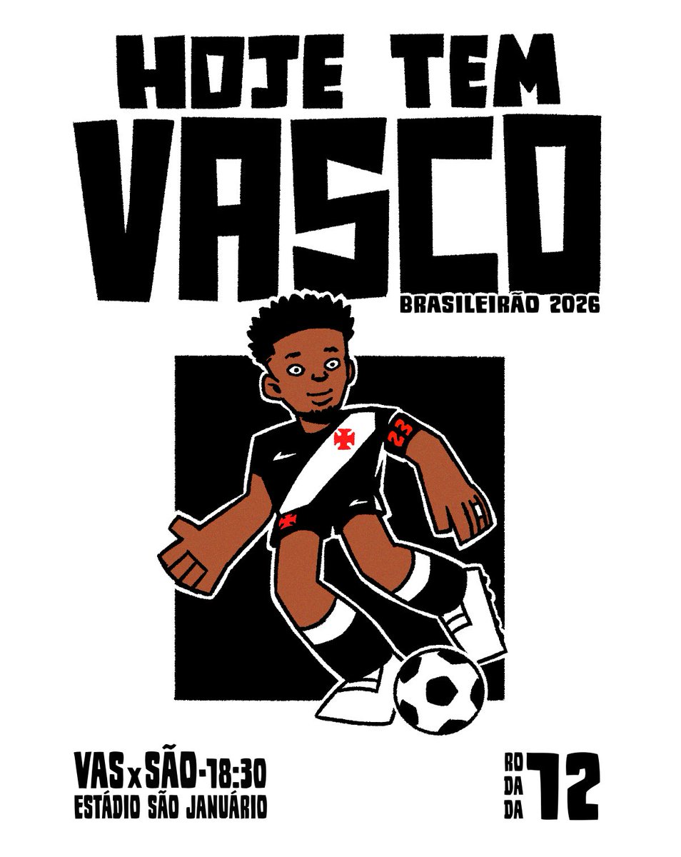 VascodaGama's tweet photo. 💢 HOJE TEM VASCO! 💢

🆚 São Paulo
🏆 Campeonato Brasileiro
🎯 12ª rodada
🏟 São Januário
🕡 18h30
📺 Prime Video

🎨: @vascomics

#HojeTemVasco
#VascoDaGama https://t.co/XfJ4EEl2zy
