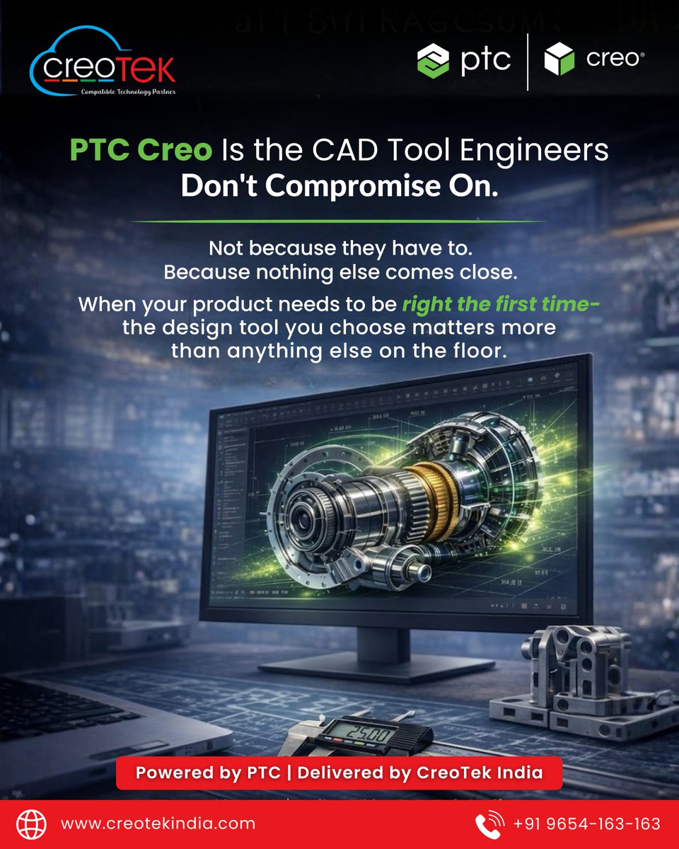 Creotekindia's tweet image. PTC Creo is engineering backbone of some of India's most innovative manufacturers. Advanced parametric modeling, real-time simulation - all in one platform built for engineers who can't afford to get it wrong.

Explore PTC Creo today!
Visit creotekindia.com/creo

#PTCCreo #CAD