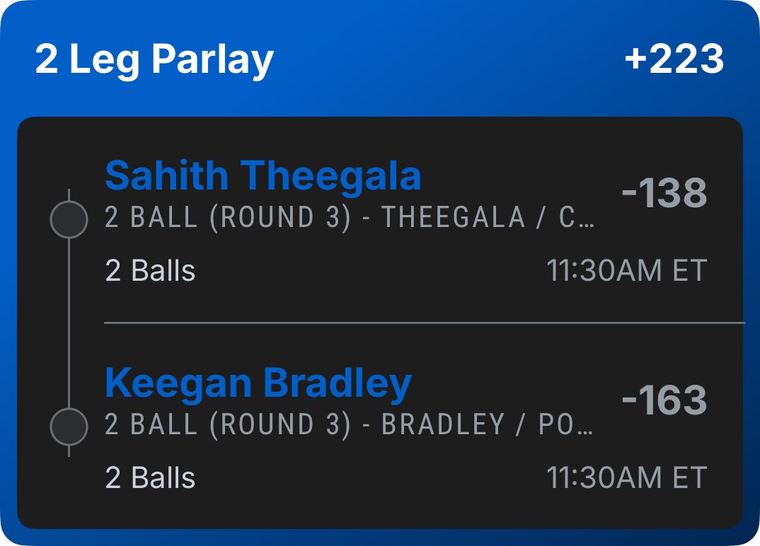 clutch_dfs's tweet photo. Using my 25% golf boost on Fanduel here. +223 is the booted final odds. #sportsbetting #Gambling𝕏 #EV https://t.co/p7aDULgouX