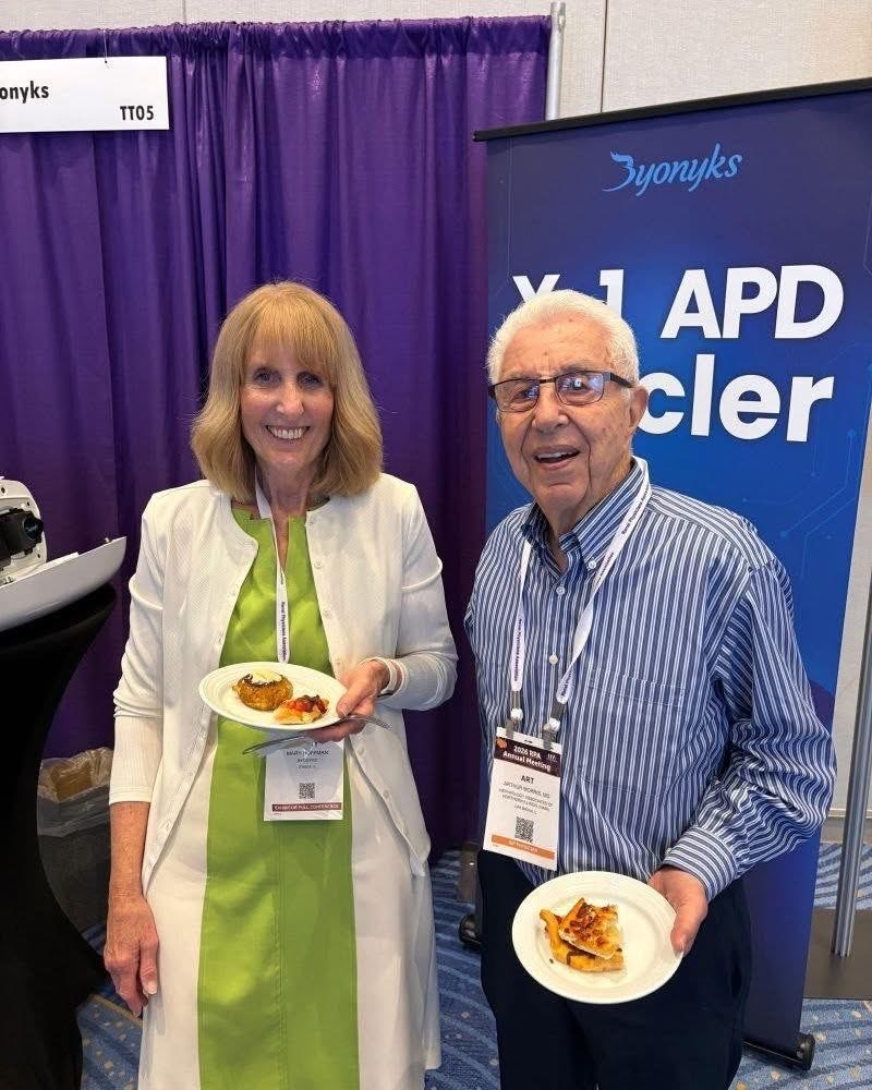Byonyks_'s tweet photo. Team Byonyks at the Renal Physicians Association Meeting 2026 in Atlanta.

Joseph Blazer and Mary Hoffman, representing Byonyks, are at the center of the conversations that will define how dialysis care moves forward.

#RPA2026 #Byonyks #Nephrology #MedTech https://t.co/d3b5WFbbFR