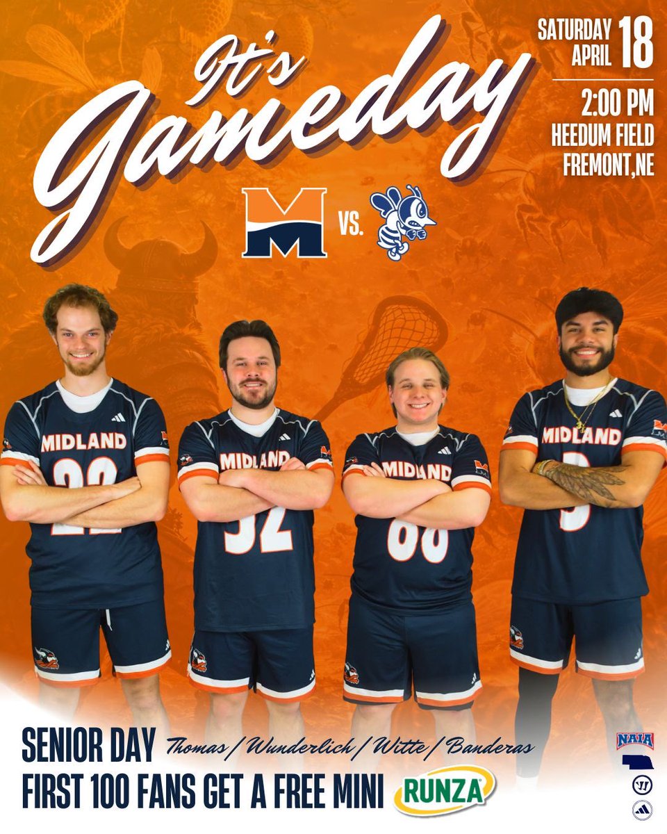 MidlandUMLax's tweet image. It’s Senior Day! 2pm at Heedum Field! We will honor our senior class at 1:45pm. 🤘

🆚 St. Ambrose 
🕖 2:00pm
🌆 Fremont, NE
📍Heedum Field
🖥️ Live Stream - heartconferencenetwork.com/midland/?B=375…

#OneTen #HornsUp #WarriorNation