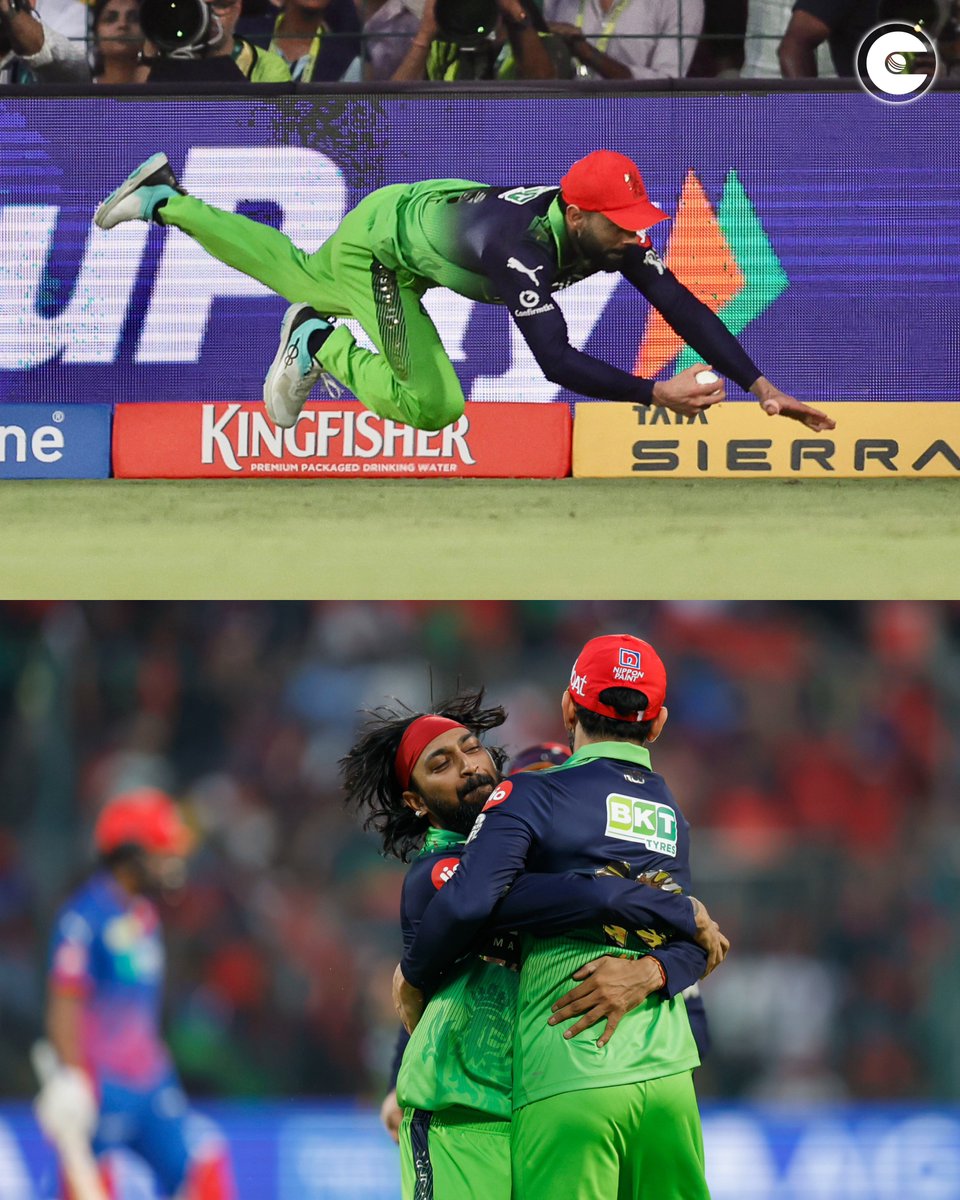 circleofcricket's tweet image. CLUTCH bowling from Krunal Pandya and a great catch from Virat Kohli to send the well-set KL Rahul back to the pavilion 👏

#IPL2026 #RCBvDC #RCB
