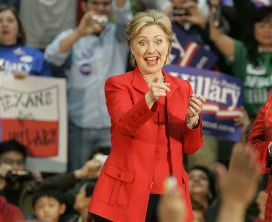 Pearlofashell's tweet photo. Hillary Clinton in 2008 after winning the Texas Democratic Primary https://t.co/CYn52fYBLS
