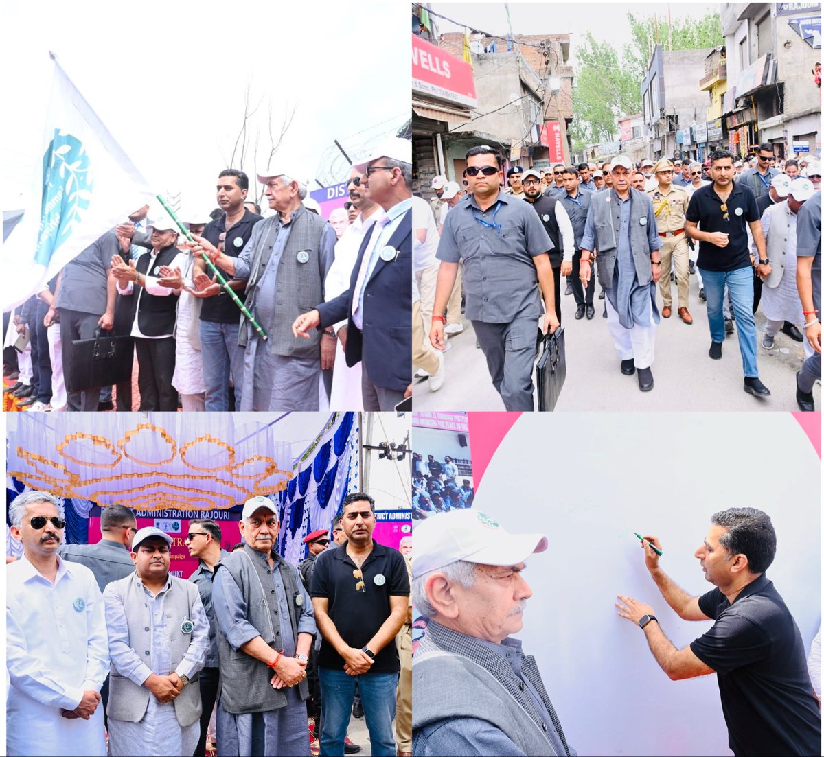 Walking today in Rajouri with Hon’ble Lt. Governor Shri Manoj Sinha ji during the Nasha Mukt march was deeply meaningful for me, all the more because the main event was held in the school where I studied till Class XII. This was not merely a programme or a march but a very strong