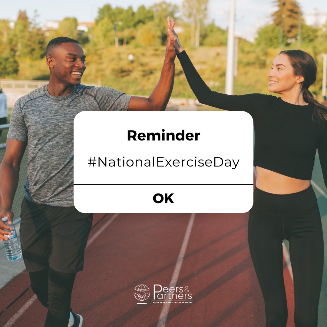 peers_partners's tweet image. Move, stretch, repeat! 💪 It’s National Exercise Day. Let’s get our bodies moving. What’s your favorite way to stay active?

#ExerciseDay #GetMoving #FitnessJourney #thepeersway #fitness #peersandpartners