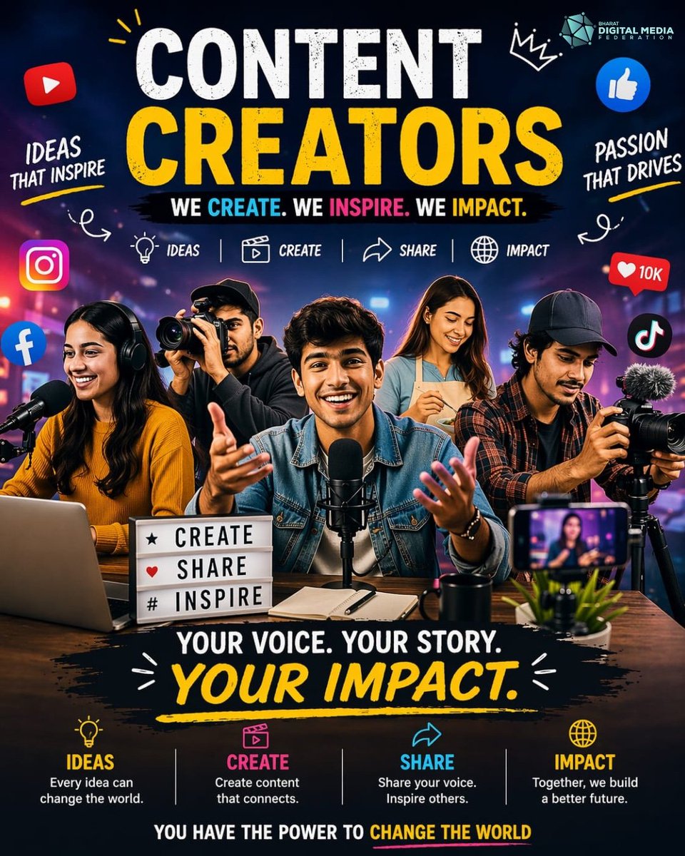 BharatDMF's tweet photo. Historic Move for India’s Creator Community! 🇮🇳

The National Creator Economy Bill 2026 has been passed by the Rajya Sabha — officially recognizing content creators as professionals for the first time ever. 🎯

From mandatory registration to standardized contracts, the bill ensures:
✔️ Fair brand collaborations
✔️ Timely payments
✔️ Legal protection for creators

💡 Game Changer Alert:
A dedicated Creator Welfare Fund will now provide:
🩺 Health Insurance
👴 Retirement Benefits

Funded through a cess on digital advertising, this marks a new era of social security for creators.

🚀 From side hustle to recognized profession — India’s creator economy just leveled up!

📢 Awaiting final Presidential approval — but the impact is already massive.

#CreatorEconomyBill2026 #DigitalCreators #InfluencerEconomy #NewIndia #BharatDMF

✨ Real Stories. Real Voices. Real Impact.
👉 Follow Bharat DMF
📩 DM for collaborations & partnerships