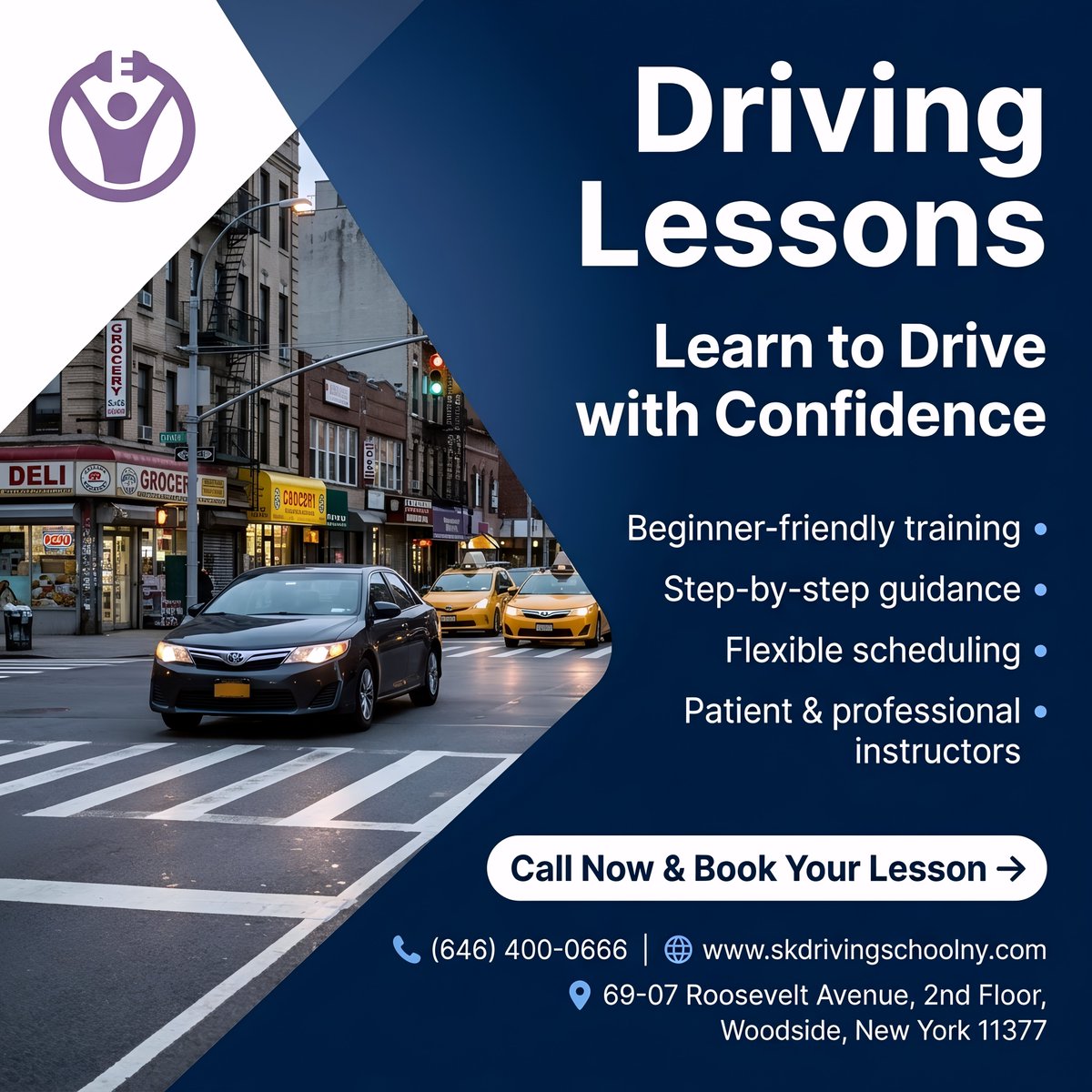 SkDrivingSchoo's tweet image. Ready to learn driving?

Take Driving Lessons with SK Driving School &amp;amp; gain confidence on NYC roads!

📞 (646) 400-0666
🌐 skdrivingschoolny.com
📧 skdrivingschoolny@gmail.com
📍 Woodside, NY

👉 Book now!

#DrivingLessons #DrivingSchool #NYDriving
