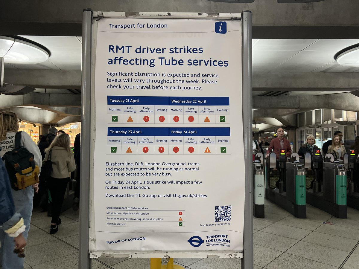 Dinendra_Haria's tweet image. Don’t forget that Tube drivers are due to begin their first London Underground strike at midday on Tuesday, 21 April, with further action planned from Thursday 23 April through to Friday 24 April.

 #tubestrike #londonunderground #londoncity #londontravel