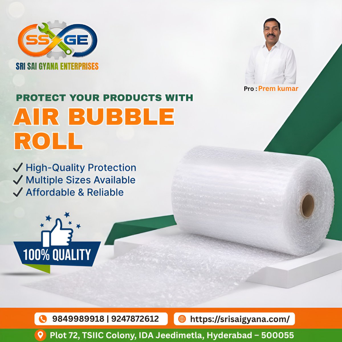 gyana_sai26896's tweet image. Protect your products with high-quality Air Bubble Rolls from Sri Sai Gyana Enterprises .📦✨
📞 9849989918 | 9247872612
🌐 srisaigyana.com
#AirBubbleRoll #PackagingSolutions #BubbleWrap #SafeShipping #ProductProtection #IndustrialPackaging #HyderabadBusiness