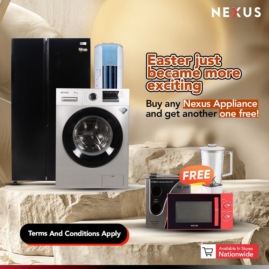 Real_jaeflex's tweet photo. The @nexusappliances mega sale I told you guys about last week is still on, but there’s not a lot of time left, ends April 30.

Buy one appliance, get one FREE.

Check Nexus showroom in your state. https://t.co/zpeVcM3sKx