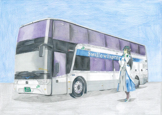 #クルマやバイクを描いてる人は見せびらかしましょう 鉄道の他に路線バス擬人化も描いてる