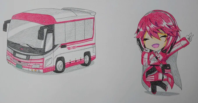 #クルマやバイクを描いてる人は見せびらかしましょう 鉄道の他に路線バス擬人化も描いてる
