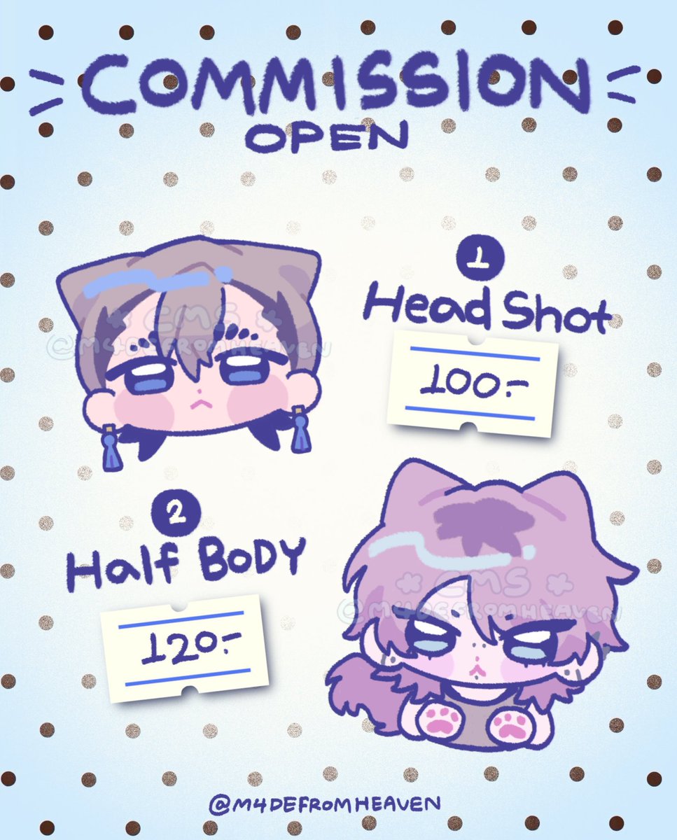 m4defromheaven's tweet photo. ( kindly rt 🩶 )
commission open ໒꒱ ‧₊˚

♪ รายละเอียดเพิ่มเติมใต้ mention

จองคิวผ่าน DM / mention ได้เลยค่า 🪽
#commissionTH https://t.co/FGDLPEpMtf