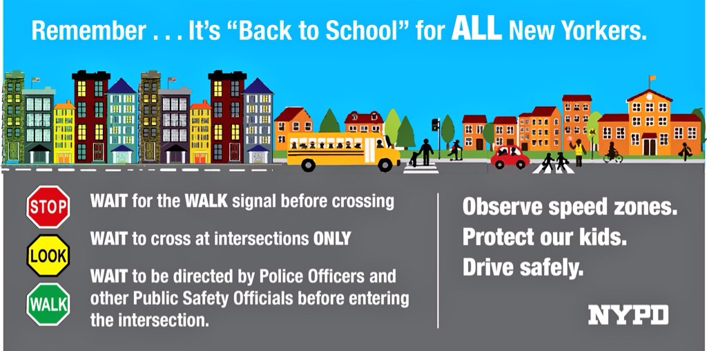 NYPD101Pct's tweet image. 🚸 101 Precinct reminds parents &amp;amp; children to stay safe:

👀 Look for traffic before crossing
🚦 Obey signals &amp;amp; signs
📱 Stay alert—phones can wait
🚲 Wear a helmet
🚸 Use crosswalks when available

We all need to help to keep our community safe! 💙
 #NYPD #QualityofLife