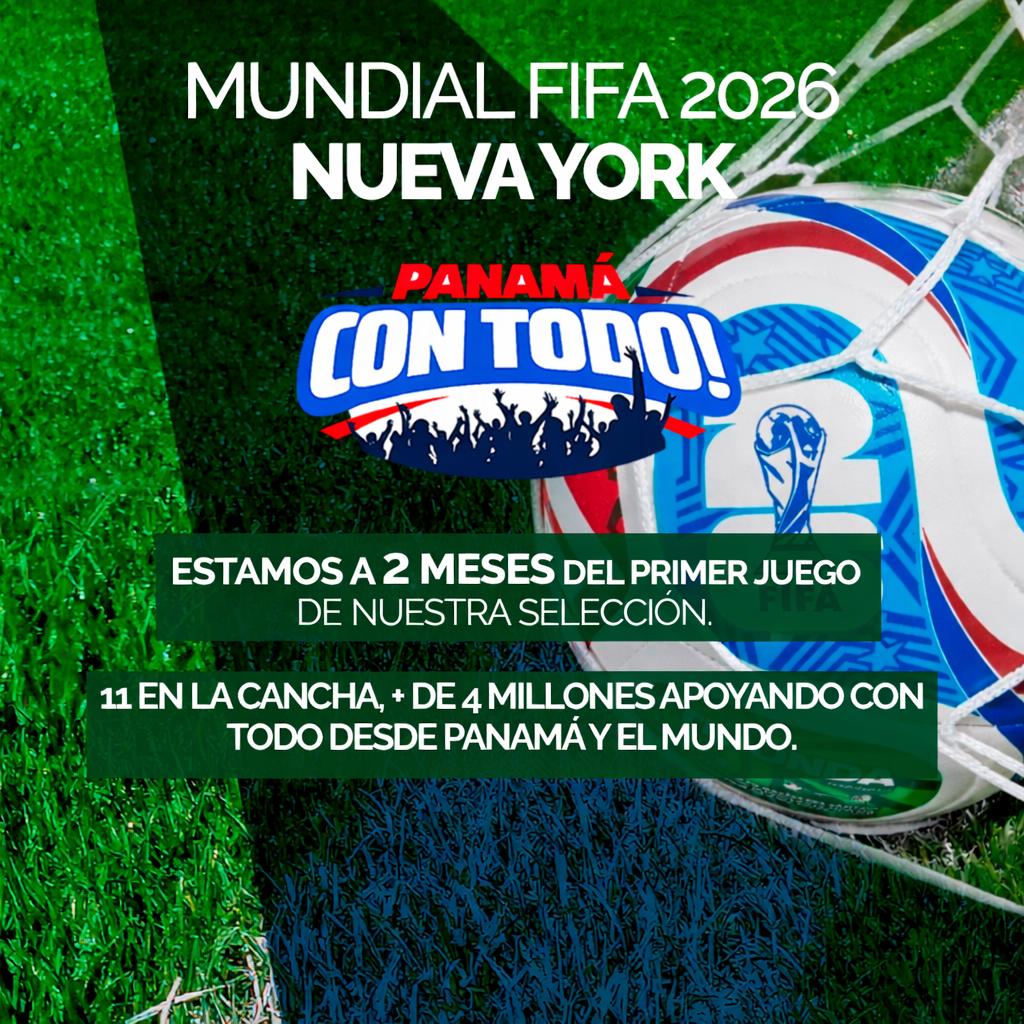 IDAANinforma's tweet photo. 🙌 Estamos a dos meses del primer juego de nuestra selección en el mundial⚽🇵🇦
#PanamaConTodo
#ConTodoPty
#MareaRoja
#SomosPanama https://t.co/584VY10R9V