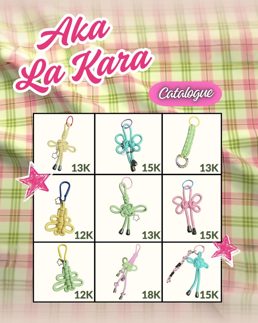 akalakara's tweet image. [𝗖𝗮𝘁𝗮𝗹𝗼𝗴𝘂𝗲 𝗼𝗳 𝗔𝗸𝗮 𝗟𝗮 𝗞𝗮𝗿𝗮]
​🌷 Gelang manis yang siap menyempurnakan penampilan
🧸 Gantungan kunci unik sebagai pembawa keceriaan
🌸 Pin berkarakter untuk sentuhan akhir 

#AkaLaKara
​#RootsofElegance
#Bracelet
#Keychain
#Pin