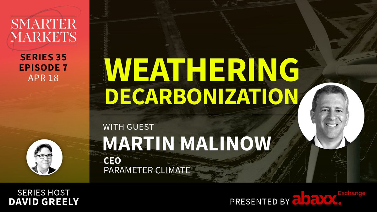 Parameter Climate CEO Martin Malinow joins <a href="/DavidVGreely/">David Greely</a> to discuss his 2+ decades building climate risk transfer markets, where he sees them headed — and the tools and products required to scale smarter weather markets.

smartermarkets.media/weathering-dec…