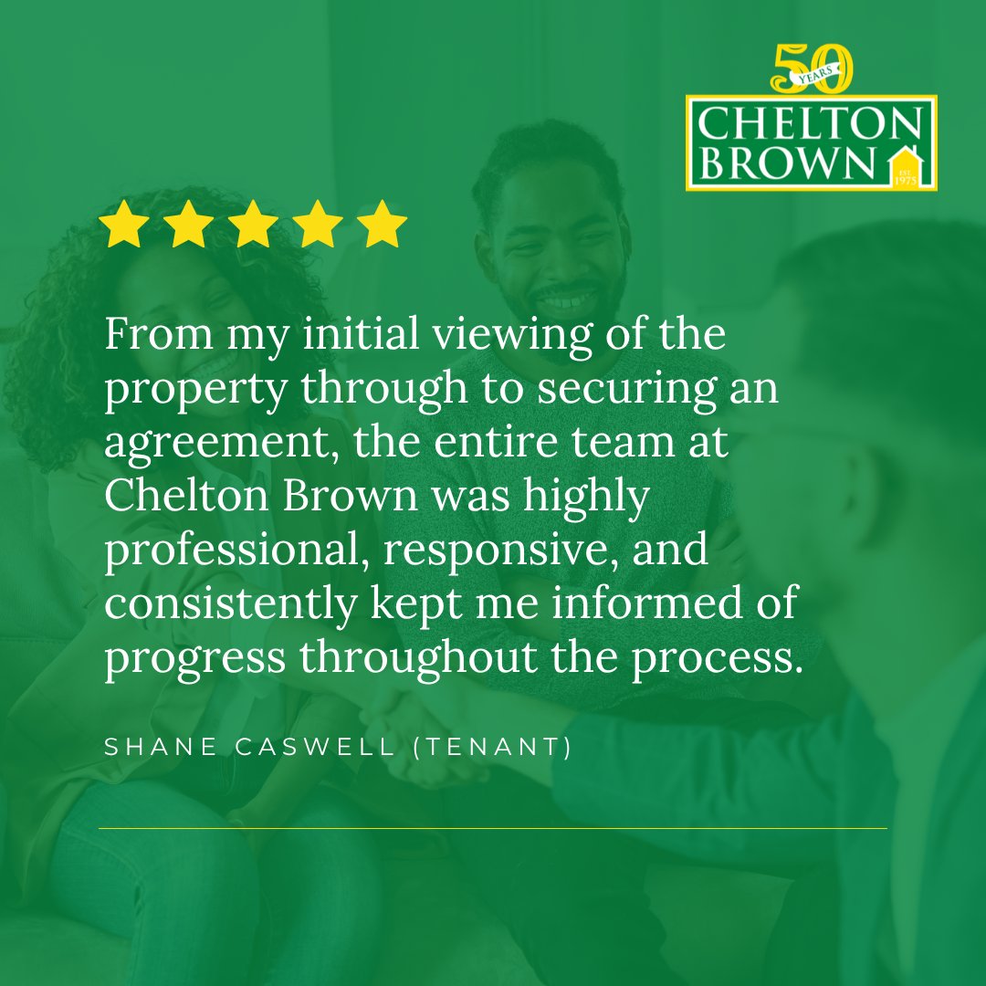 CheltonBrownLtd's tweet image. 🌟🌟🌟🌟🌟 Another glowing 5-star review! Well done team!

Read all our ESTAS verified reviews here - bit.ly/3DC3npU

#property #sales #landlords #tenants #homeowners #buyers #Northamptons