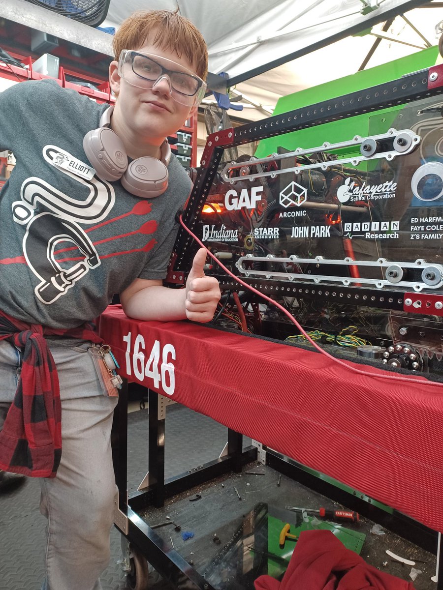FRC1646's tweet photo. We are ready to play some robots at the 2026 FRC State Championship at the state fairgrounds this weekend! Many thanks to major sponsors @CaterpillarInc, @gaylorelectric,  @gafroofing, @EducateIN, Banes Machine Shop, sparkgood, J.R.Kelly Company, John Park, and @LSClafayette https://t.co/h2oFiLkgKB