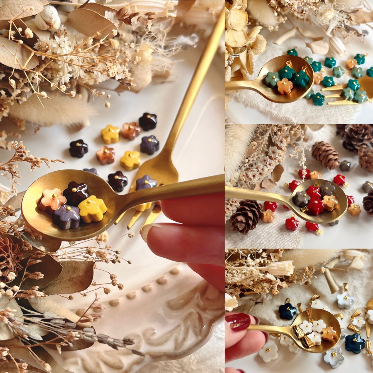 loveworkshop（らぶわーくしょっぷ）＊陶器風お花のアクセサリー tweet media