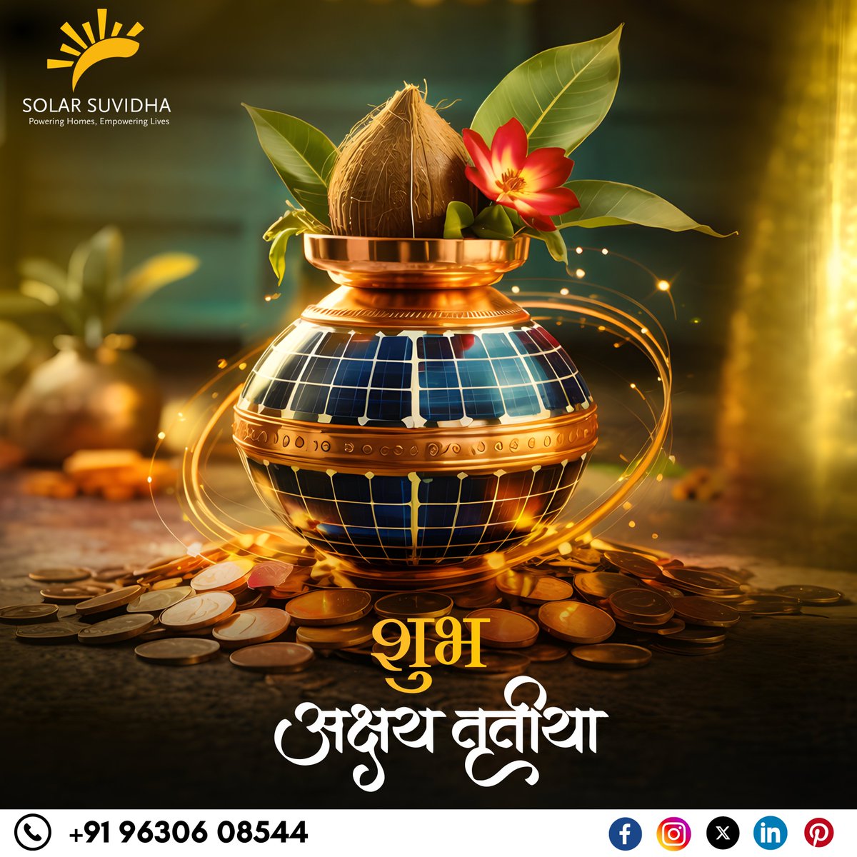 solarsuvidha's tweet image. ✨ अक्षय तृतीया का शुभ अवसर ✨

इस पावन दिन पर करें एक ऐसा निवेश जो दे हमेशा का फायदा 🌞
अपनाएं Solar Energy Solutions और बचाएं बिजली का खर्च, साथ ही बढ़ाएं अपने घर और व्यवसाय की वैल्यू।

📞 संपर्क करें : +9196306 08544

#AkshayaTritiya #SolarEnergy #GoSolar #RenewableEnergy