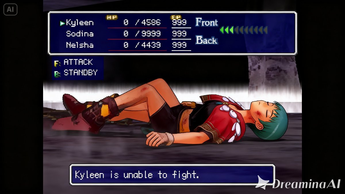prasetya_j93824's tweet photo. Kyleen Thousands arms サウザンドアームズ is down afer beaten by the enemies Game over Ryona リョナ. As you can see this game is realy realy needs to be remake because the graphics realy old one. I wonder why this game does not have remake Yet? #playstationone #rpggame https://t.co/3tfTglgREp