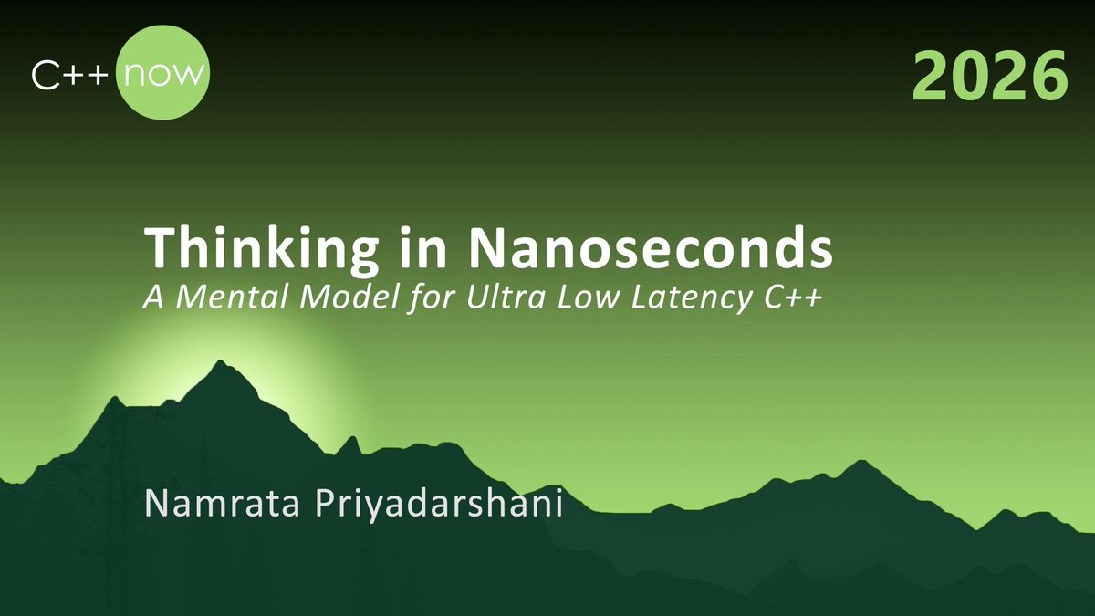 cppnow's tweet image. C++Now 2026 SESSION ANNOUNCEMENT: Thinking in Nanoseconds - A Mental Model for Ultra Low Latency C++ by by @numpiee

schedule.cppnow.org/session/2026/t…

Register now at cppnow.org/registration/

#Atomics #Benchmarking #Cplusplus #Cpp