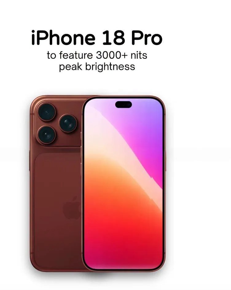ShalomInfosoftz's tweet image. iPhone 18 Pro to feature 3000+ nits peak brightness! 🤩 #iPhone #Brightness #Technology