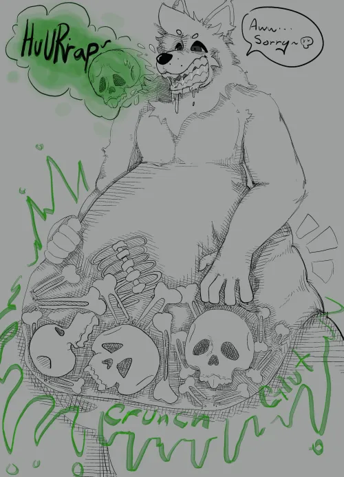 mu3rt7's tweet photo. "I apologize to @fatbunboybarry  and his fellows but I believe there's no use at doing that, but even if It did I might not even sorry fr~ 
Why would I be sorry for feeding myself. A wolf has to eat, you know~?"

Amazing gift from @fatbunboybarry >/w/- https://t.co/8lmXfY3KPo